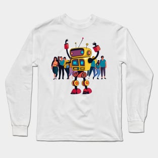 robot dancing in club bauhaus Long Sleeve T-Shirt